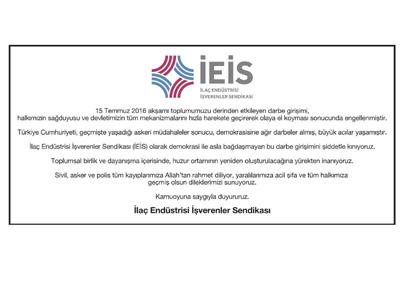 Darbe girişimine ilişkin İEİS’in basın ilanı